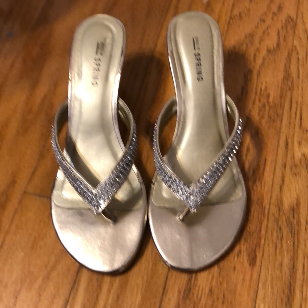 Gold sandals.